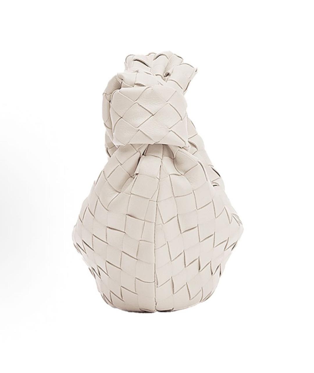 BOTTEGA VENETA Белая кожаная сумка с короткими ручками, фото 2