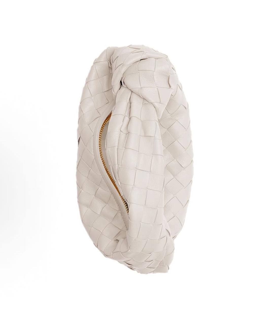 BOTTEGA VENETA Белая кожаная сумка с короткими ручками, фото 3