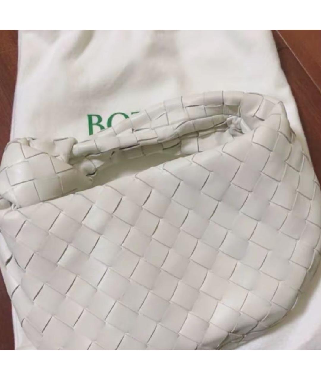 BOTTEGA VENETA Белая кожаная сумка с короткими ручками, фото 8