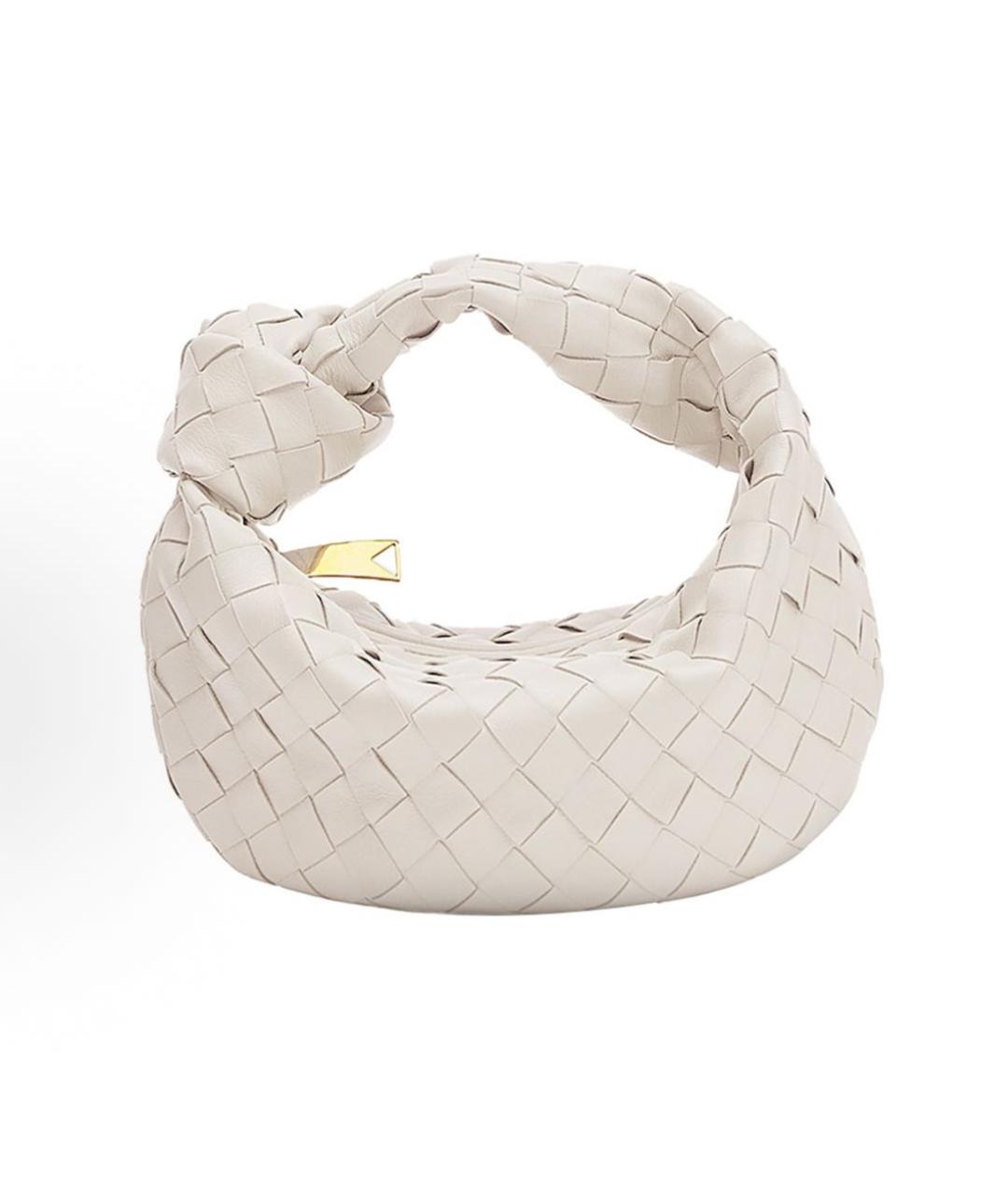 BOTTEGA VENETA Белая кожаная сумка с короткими ручками, фото 9