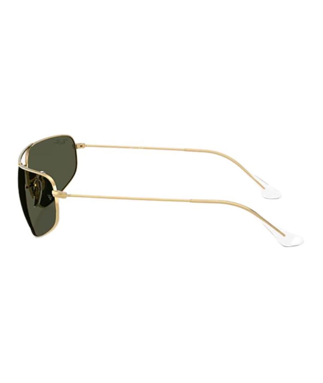 RAY BAN Золотые металлические солнцезащитные очки, фото 3