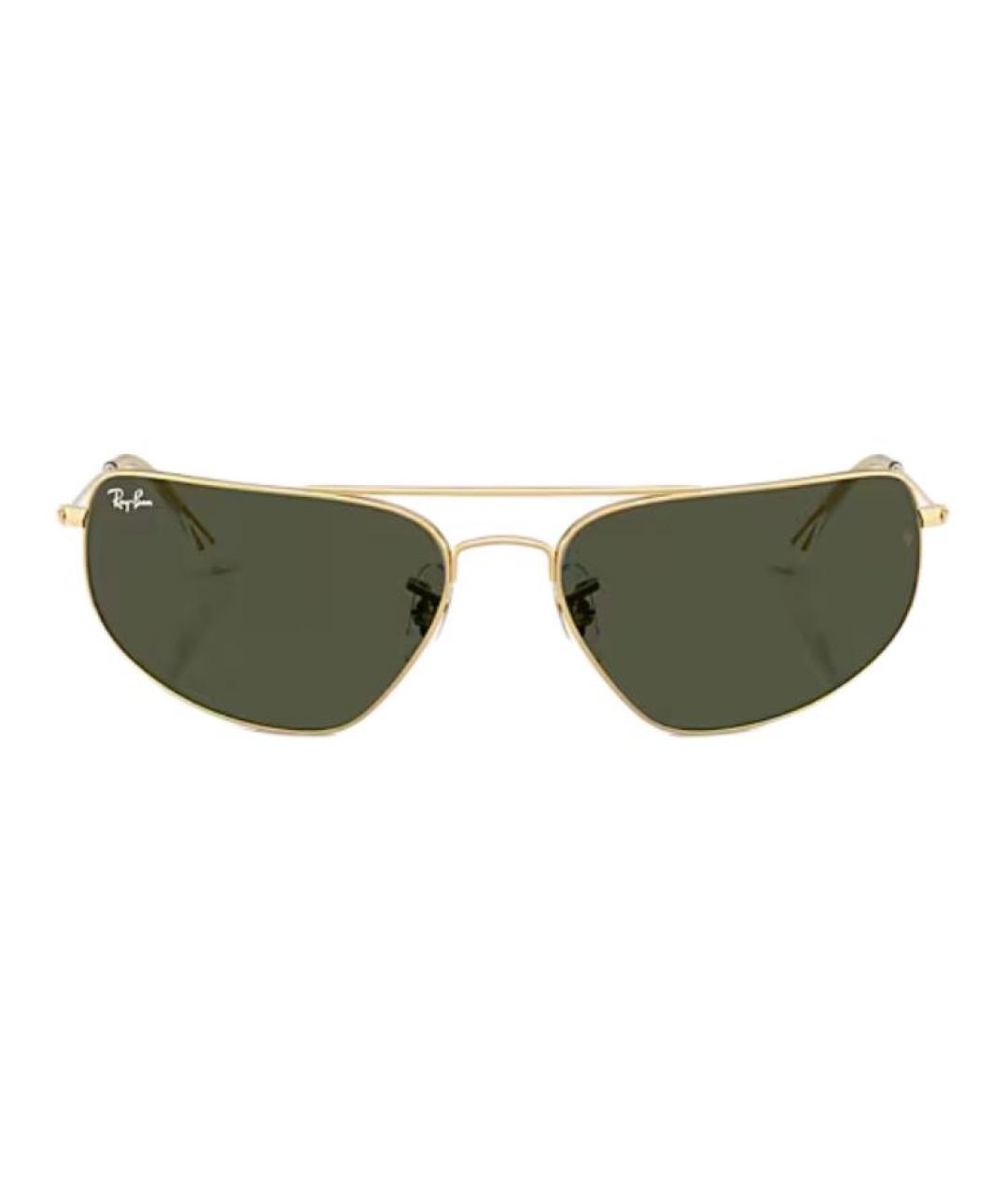 RAY BAN Золотые металлические солнцезащитные очки, фото 2