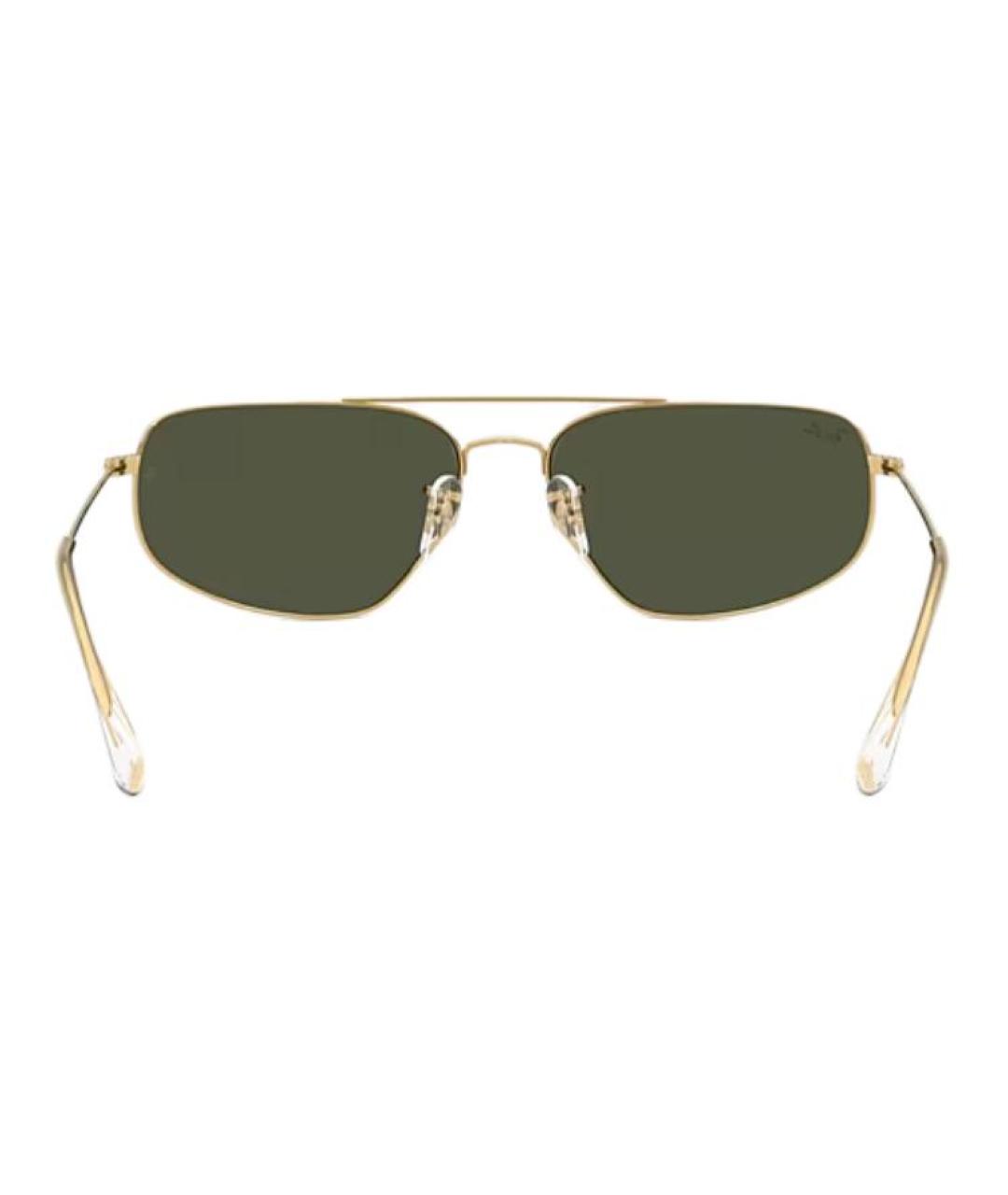 RAY BAN Золотые металлические солнцезащитные очки, фото 5