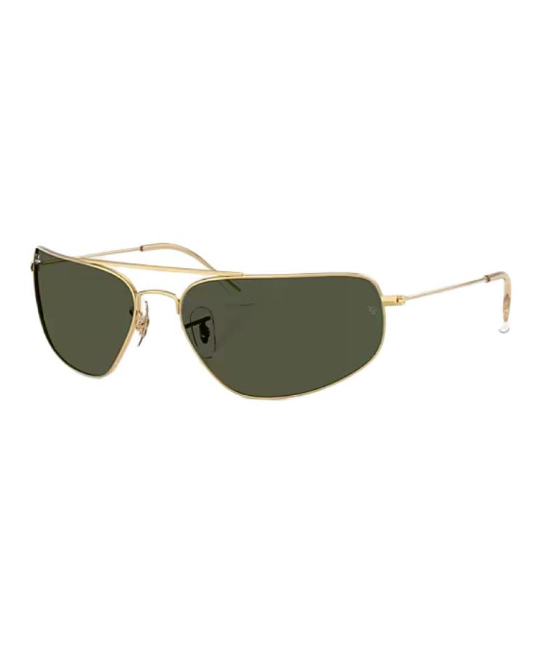 RAY BAN Золотые металлические солнцезащитные очки, фото 1