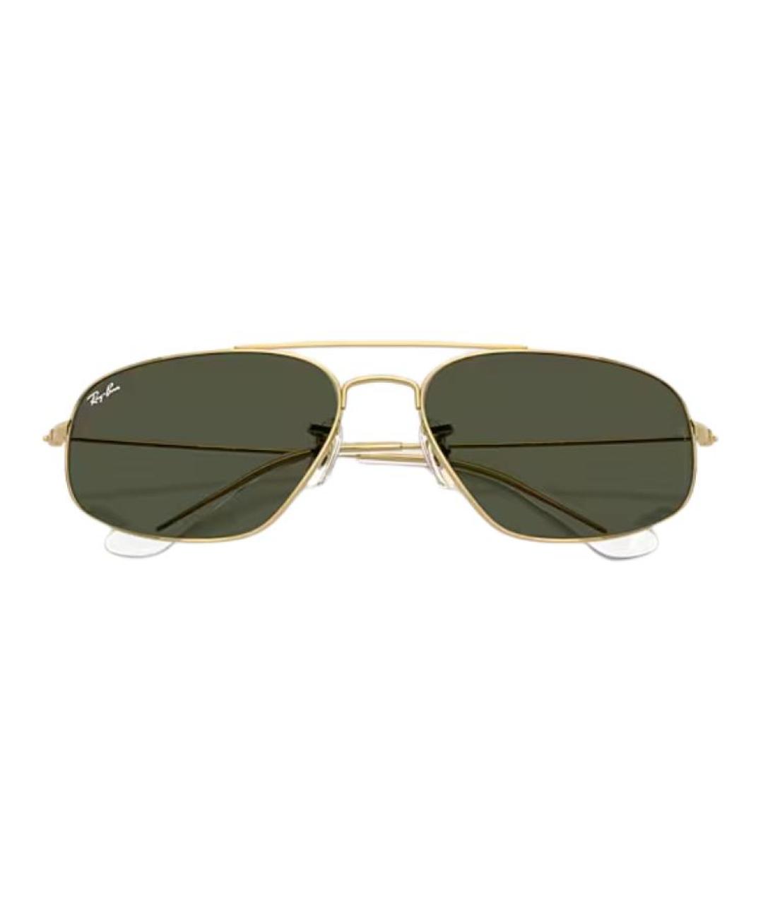 RAY BAN Золотые металлические солнцезащитные очки, фото 4