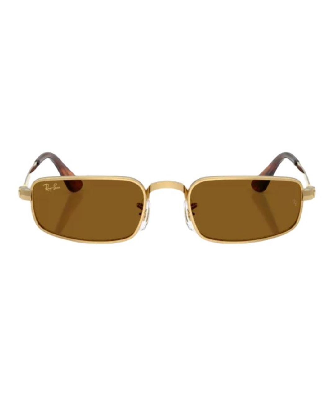 RAY BAN Золотые металлические солнцезащитные очки, фото 2