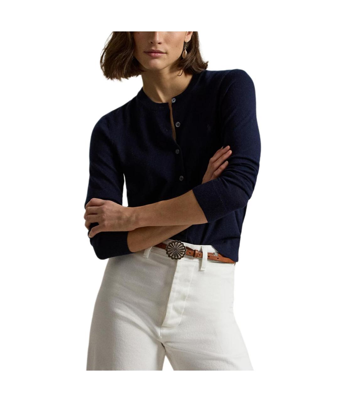 POLO RALPH LAUREN Синий шерстяной кардиган, фото 3