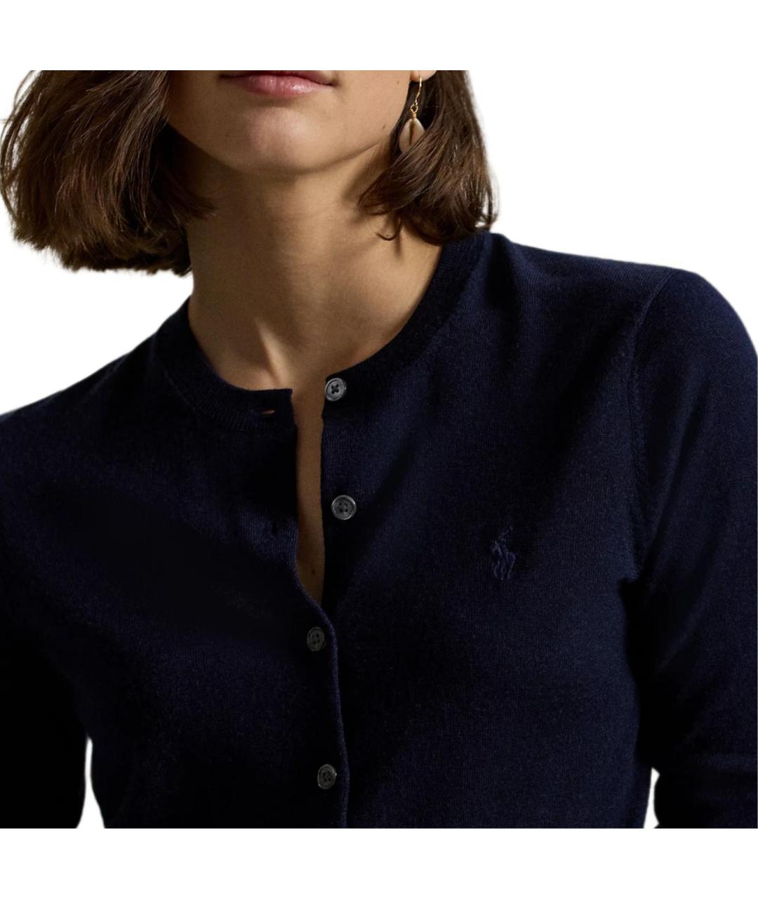POLO RALPH LAUREN Синий шерстяной кардиган, фото 5