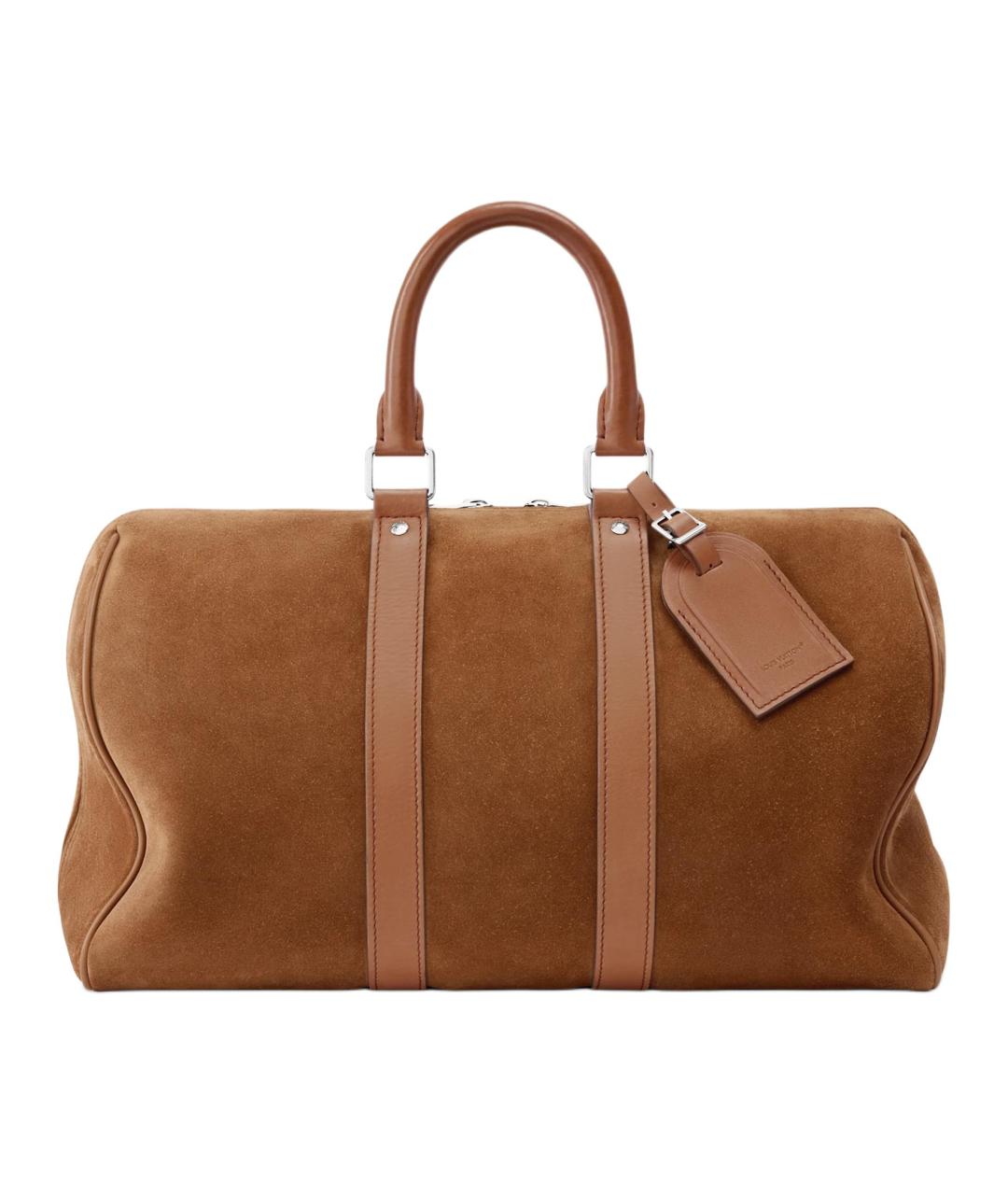 LOUIS VUITTON Коричневая замшевая сумка на плечо, фото 1