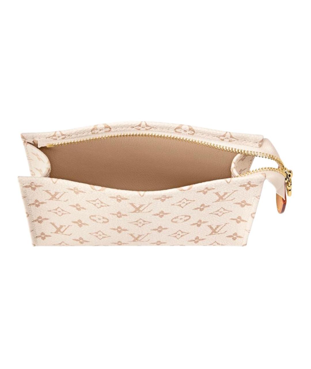LOUIS VUITTON Бежевая косметичка из канвы, фото 4