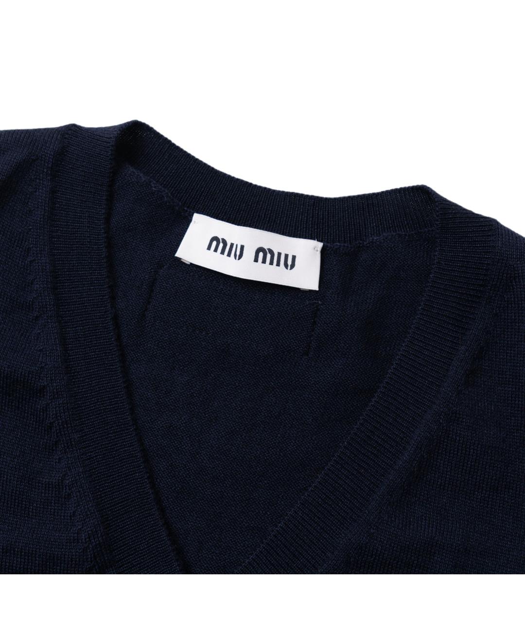 MIU MIU Темно-синяя жилетка, фото 4