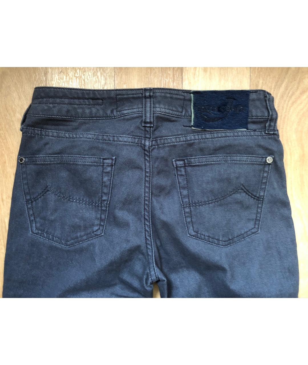 JACOB COHEN Антрацитовые хлопко-полиэстеровые прямые джинсы, фото 5