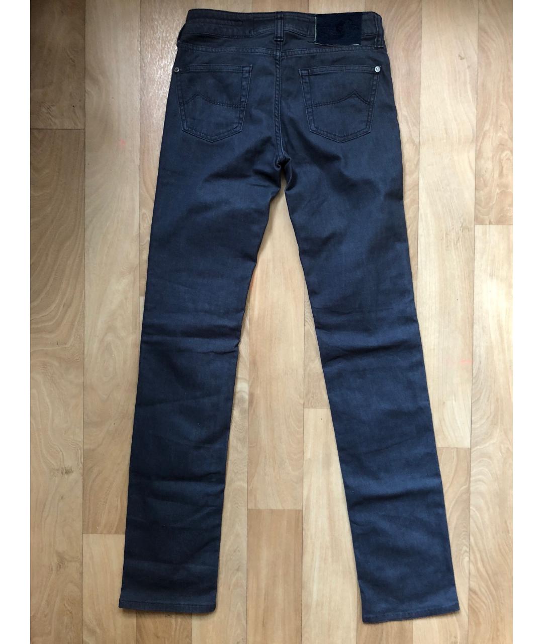 JACOB COHEN Антрацитовые хлопко-полиэстеровые прямые джинсы, фото 2