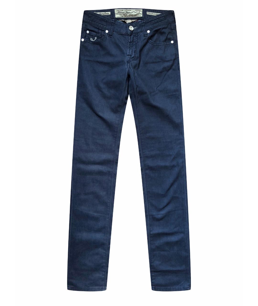 JACOB COHEN Антрацитовые хлопко-полиэстеровые прямые джинсы, фото 1