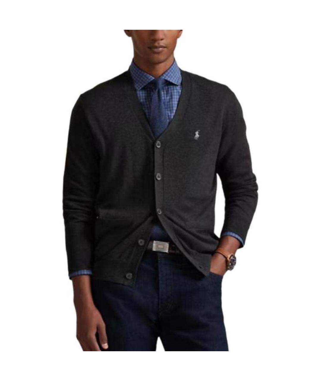 POLO RALPH LAUREN Антрацитовый кардиган, фото 2