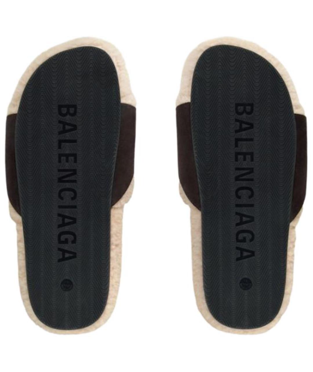 BALENCIAGA Бежевые шлепанцы, фото 5