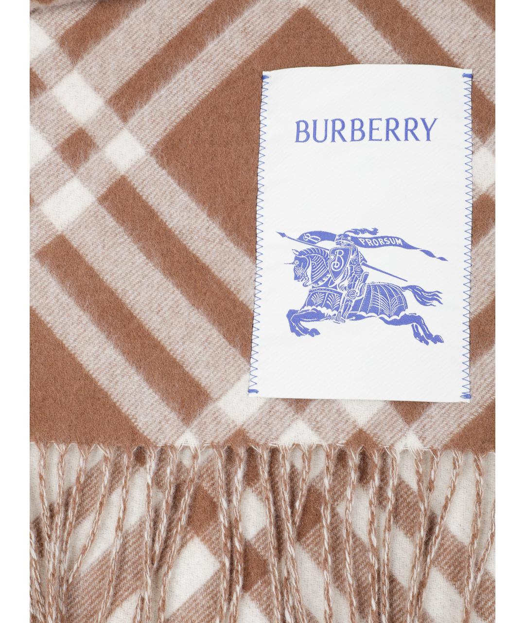 BURBERRY Коричневый кашемировый шарф, фото 3