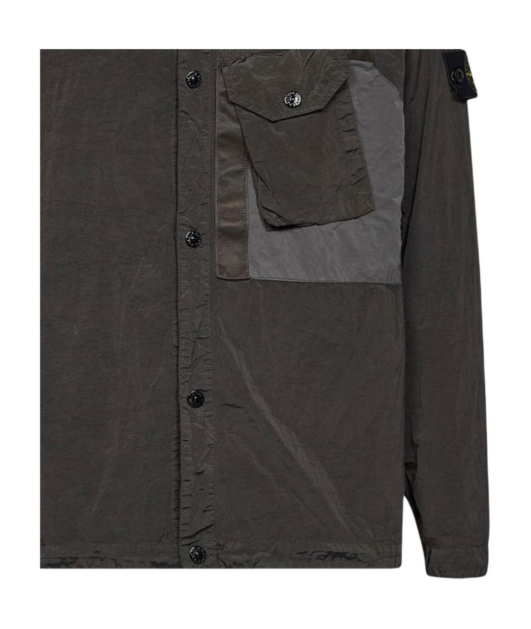 STONE ISLAND Серая полиамидовая куртка, фото 4