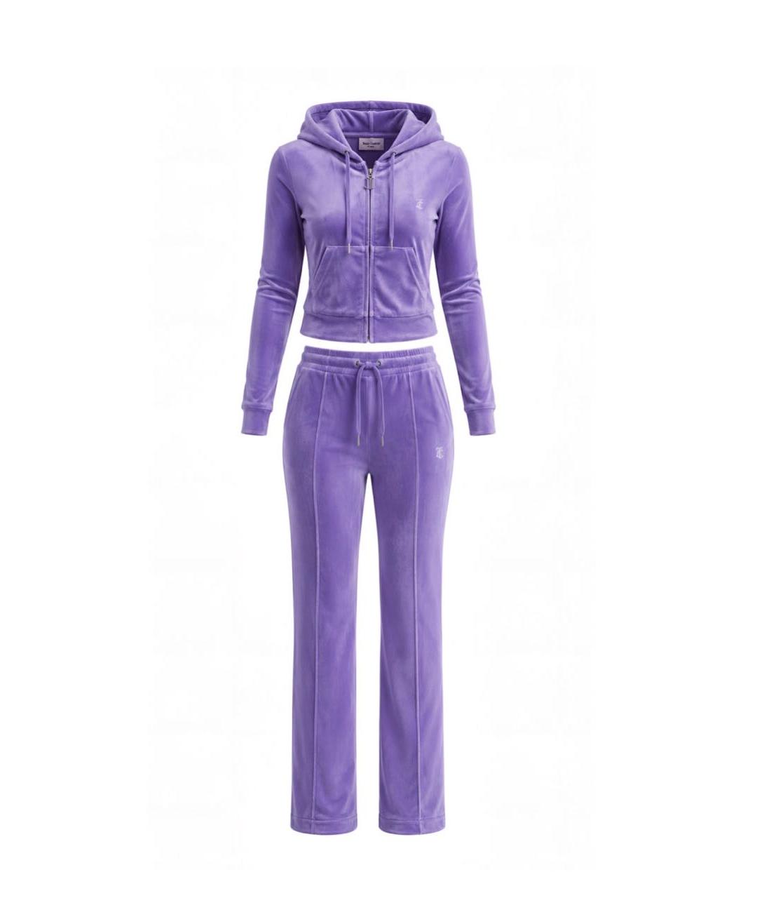 JUICY COUTURE Фиолетовый велюровый спортивные костюмы, фото 1