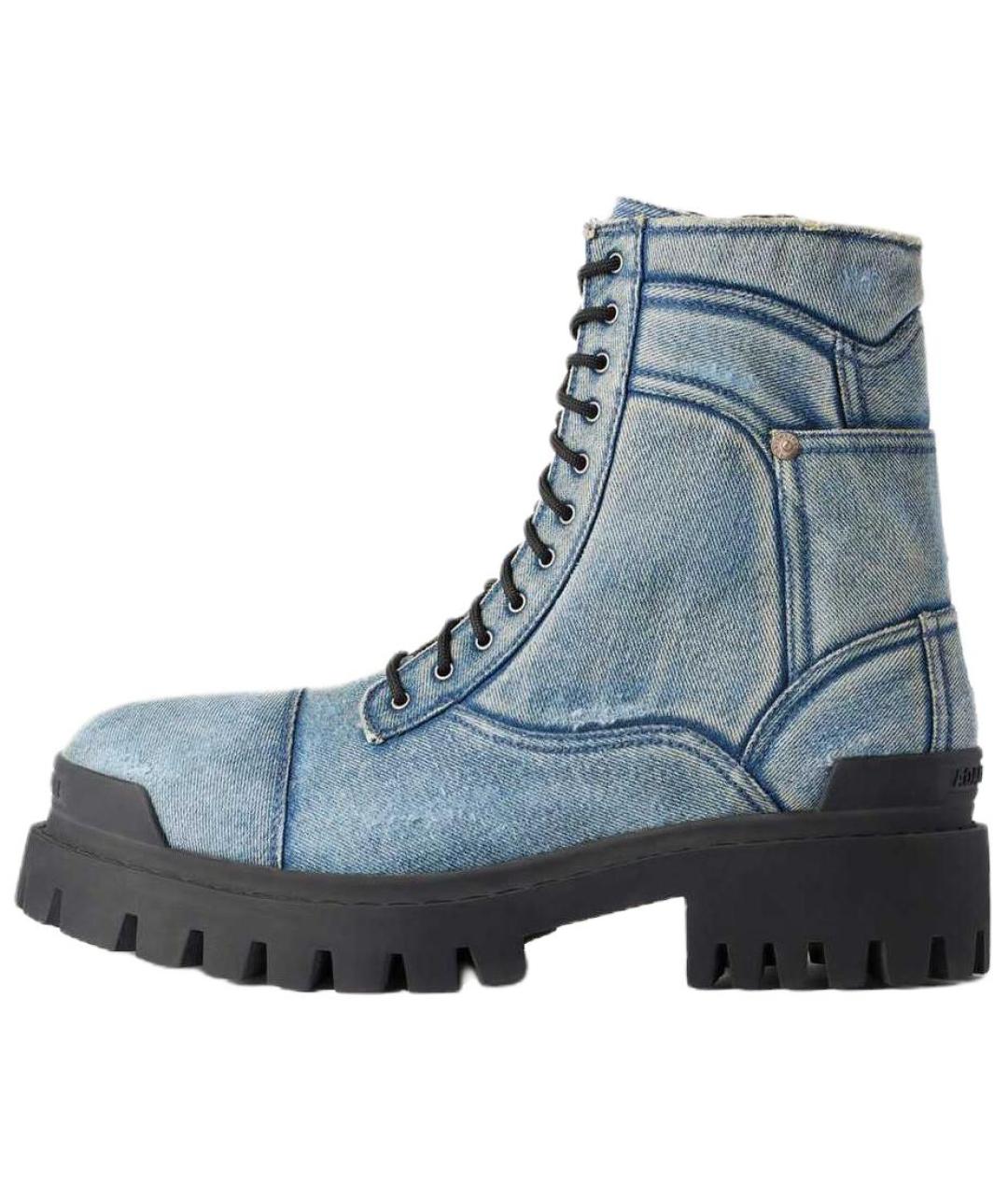 BALENCIAGA Голубые высокие ботинки, фото 2
