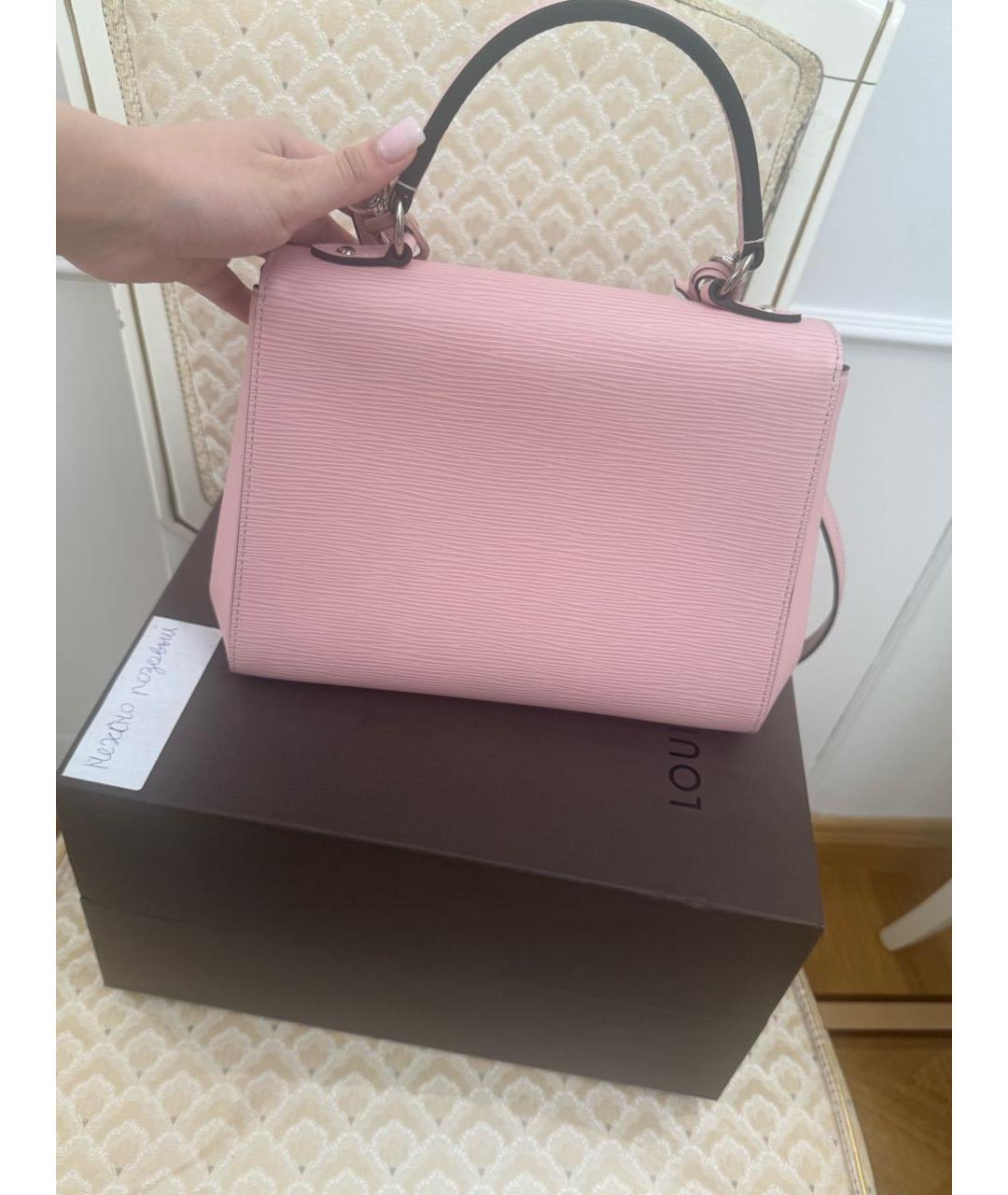LOUIS VUITTON Коралловая кожаная сумка с короткими ручками, фото 3