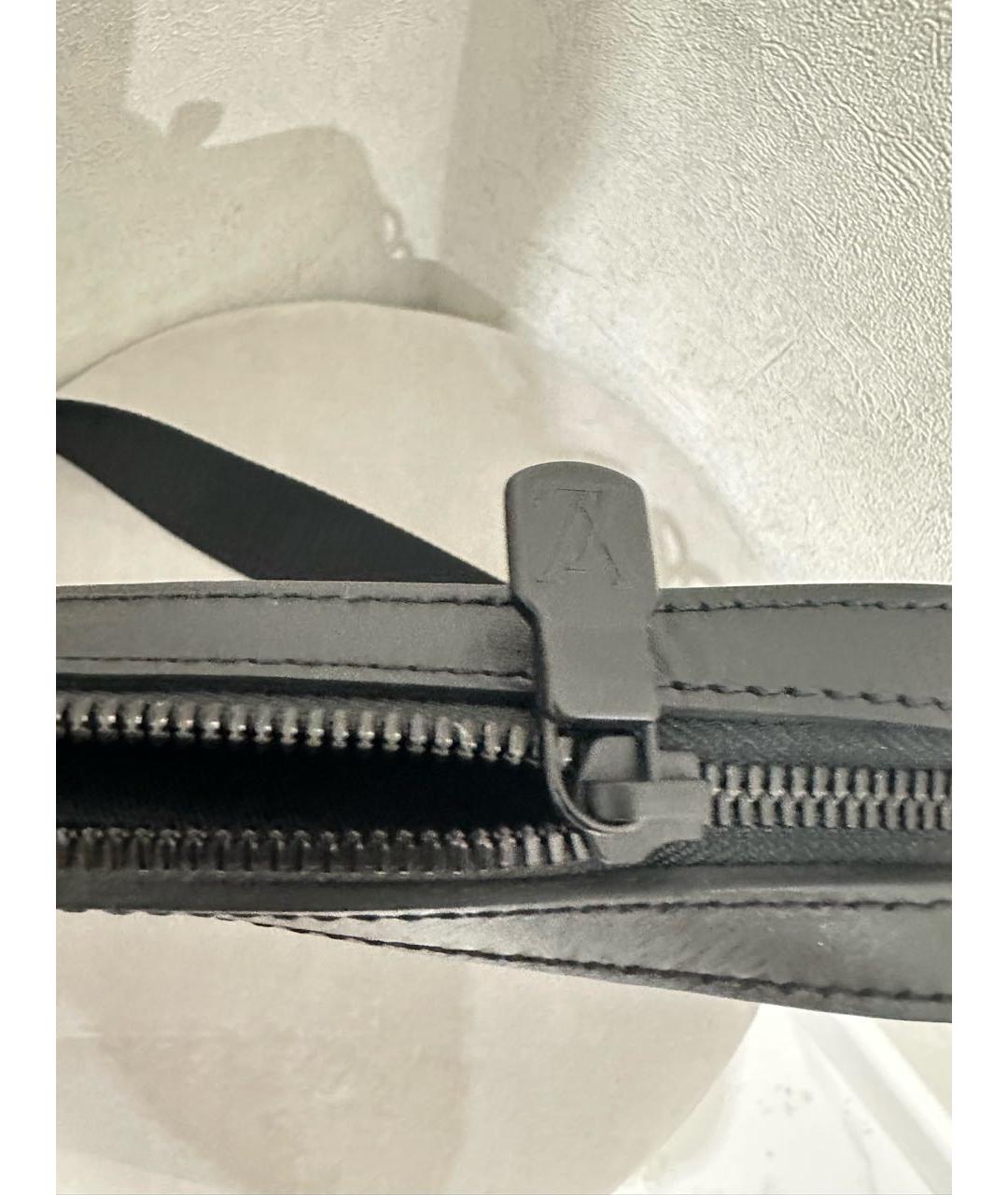 LOUIS VUITTON Черная кожаная сумка на плечо, фото 4