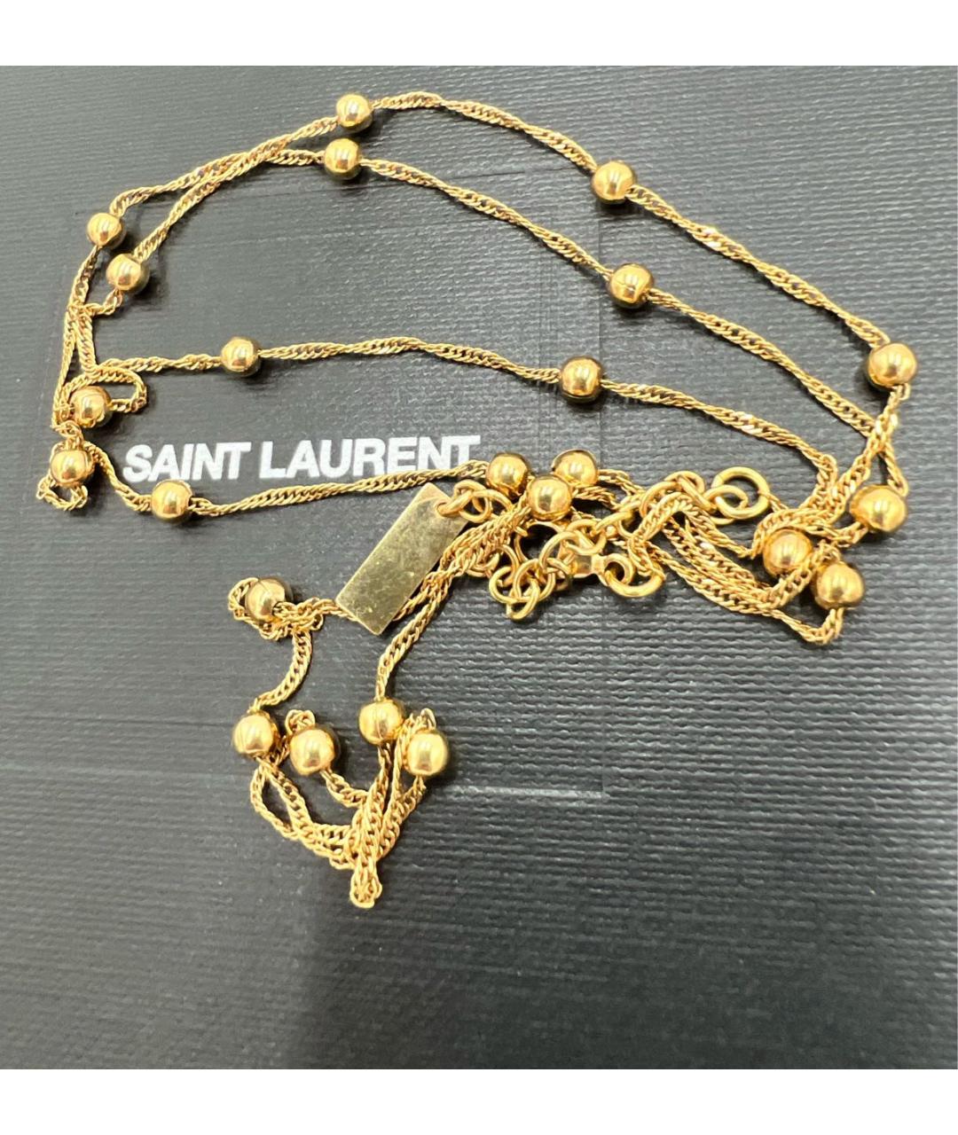 SAINT LAURENT Золотое колье, фото 7