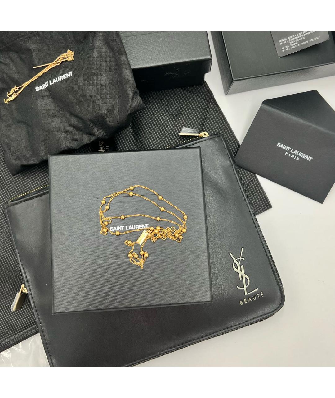 SAINT LAURENT Золотое колье, фото 6