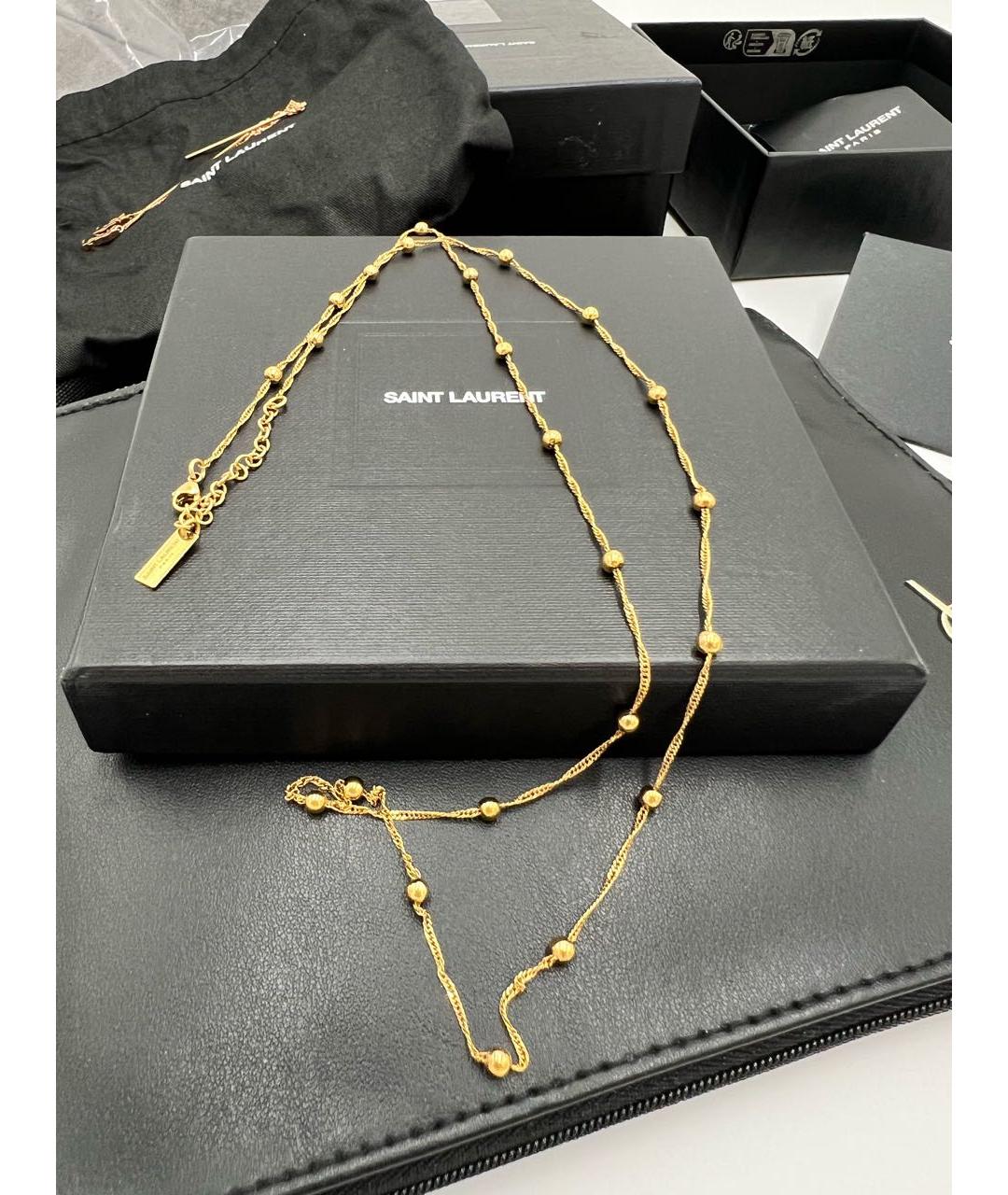 SAINT LAURENT Золотое колье, фото 2