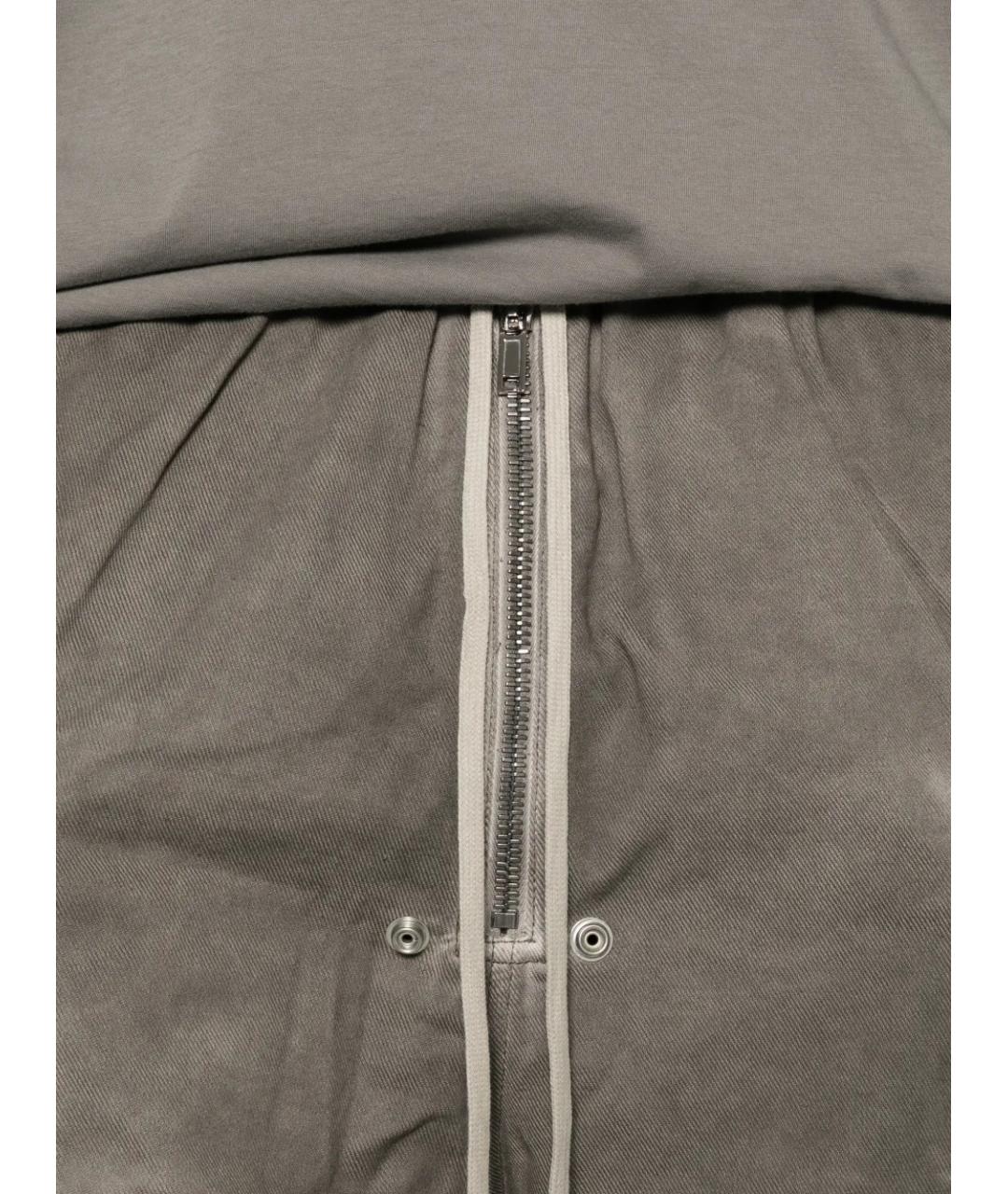 RICK OWENS Серые хлопковые шорты, фото 5