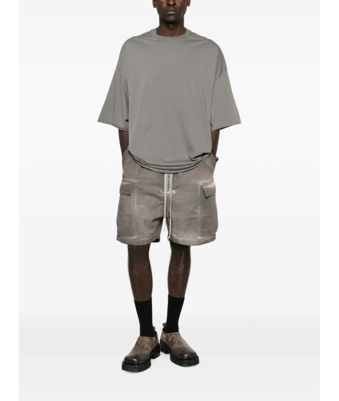 RICK OWENS Серые хлопковые шорты, фото 2