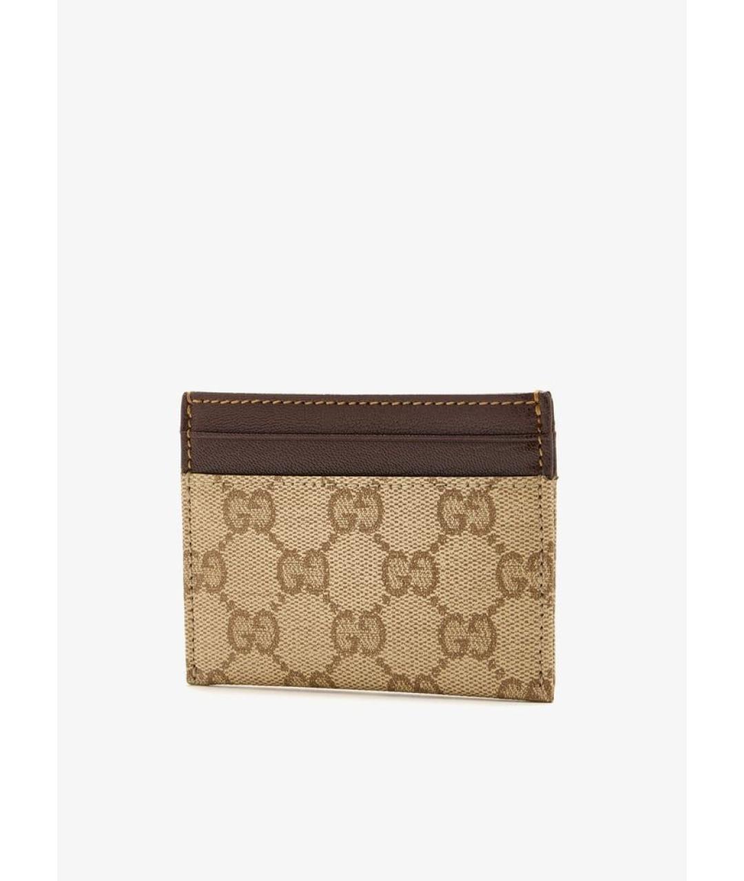 GUCCI Бежевый кожаный кардхолдер, фото 3