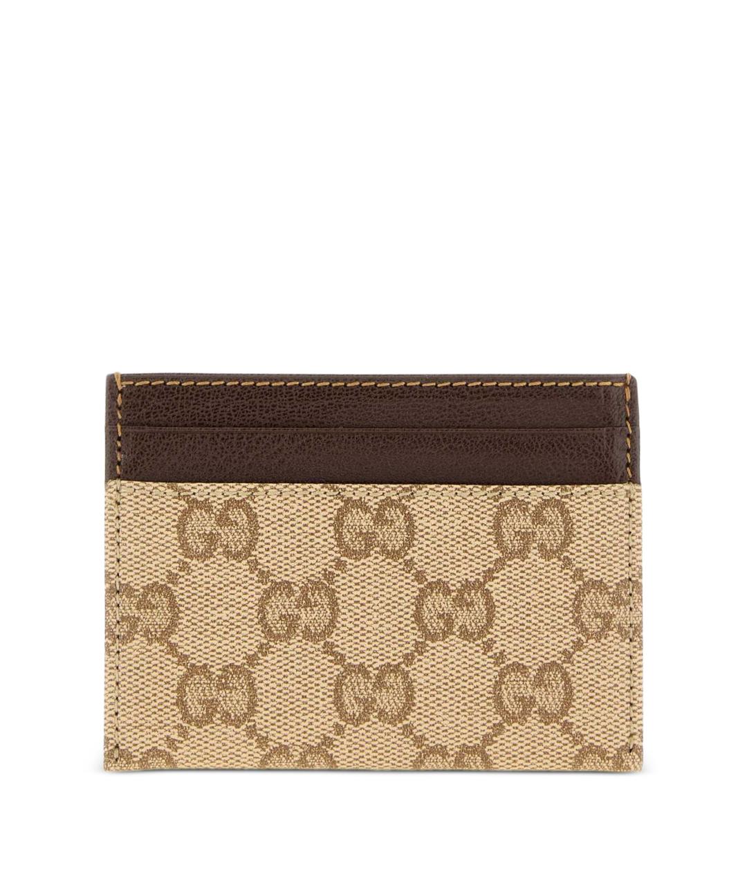 GUCCI Бежевый кожаный кардхолдер, фото 1