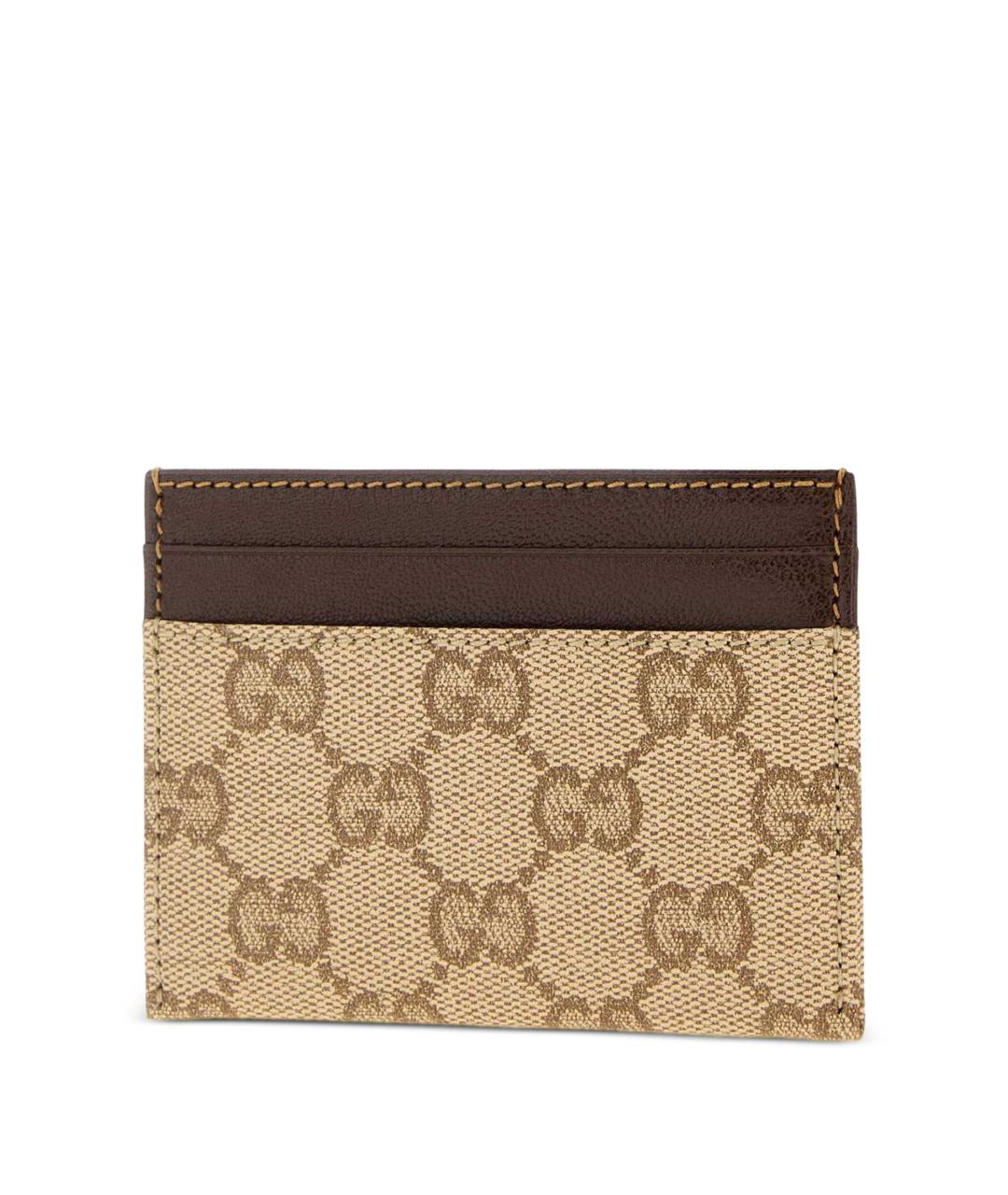 GUCCI Бежевый кожаный кардхолдер, фото 2