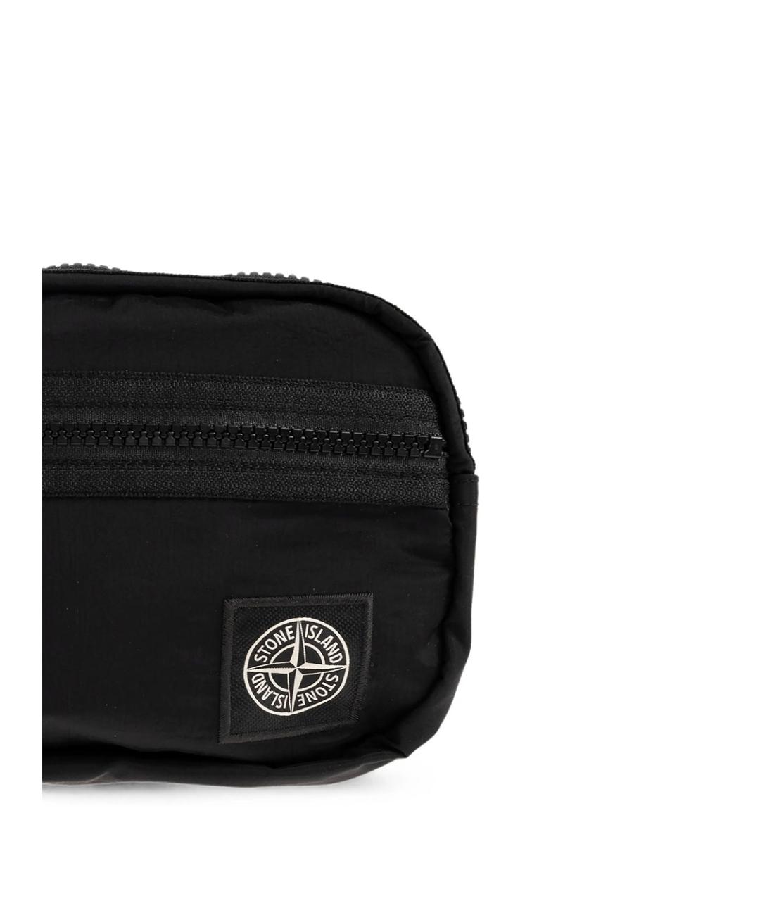 STONE ISLAND Черная синтетическая поясная сумка, фото 5