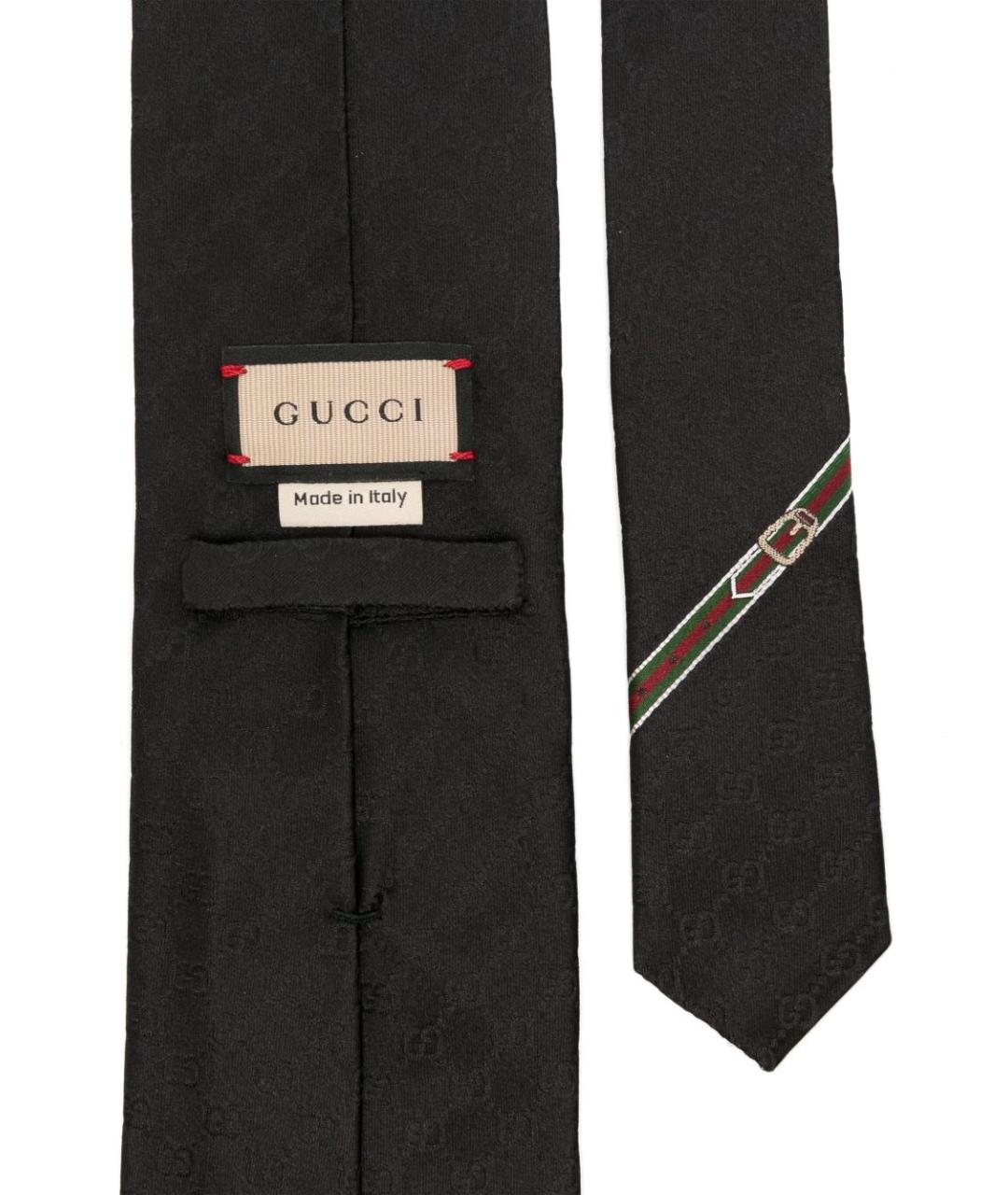 GUCCI Черный шелковый галстук, фото 4