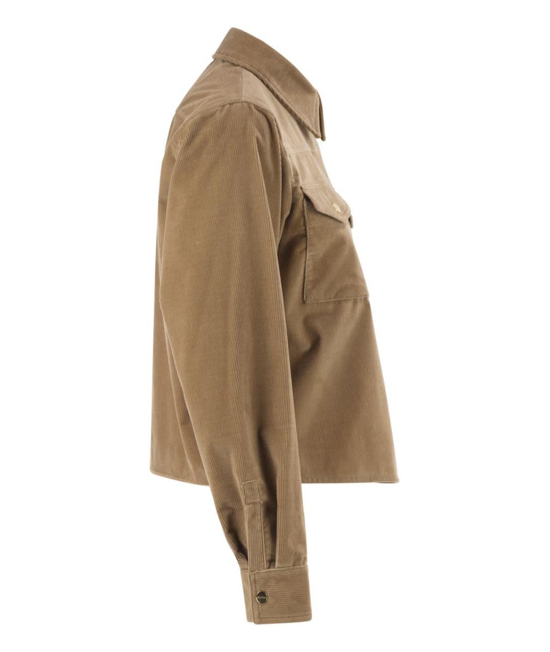 MAX MARA STUDIO Бежевая хлопковая рубашка, фото 3