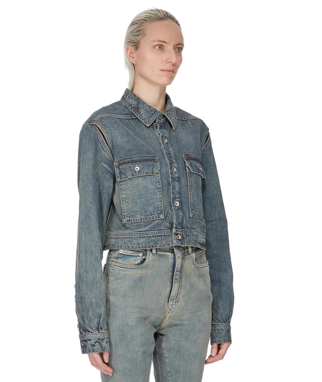 RICK OWENS Синяя хлопковая куртка, фото 2
