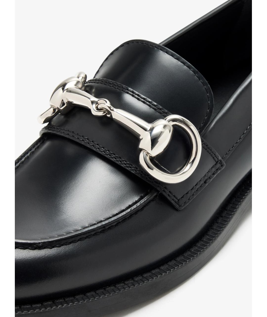 GUCCI Черные кожаные лоферы, фото 4