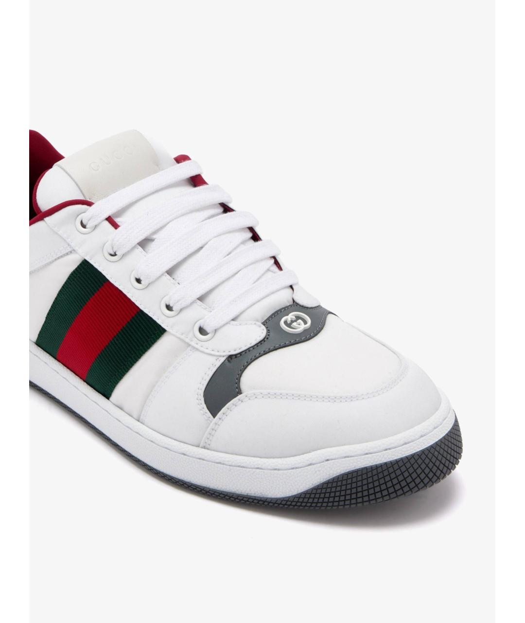 GUCCI Белые кожаные низкие кроссовки / кеды, фото 2