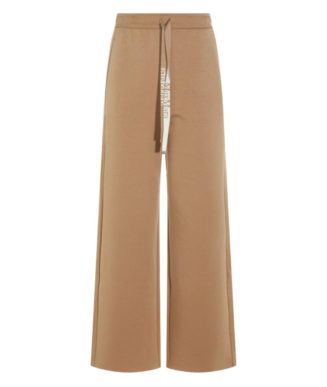 'S MAX MARA Коричневые хлопковые прямые брюки, фото 1