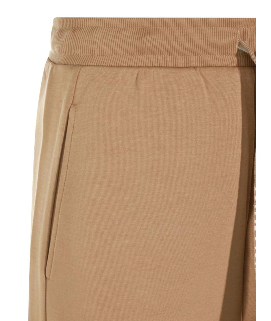 'S MAX MARA Коричневые хлопковые прямые брюки, фото 4
