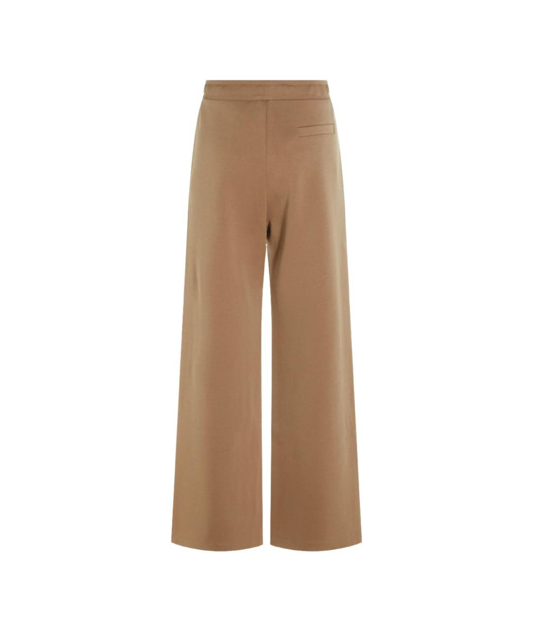 'S MAX MARA Коричневые хлопковые прямые брюки, фото 2