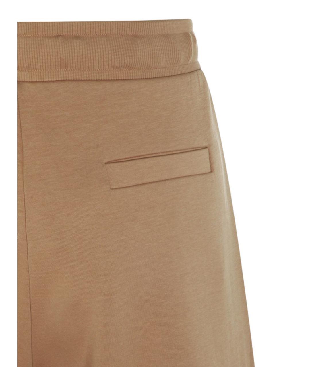 'S MAX MARA Коричневые хлопковые прямые брюки, фото 3