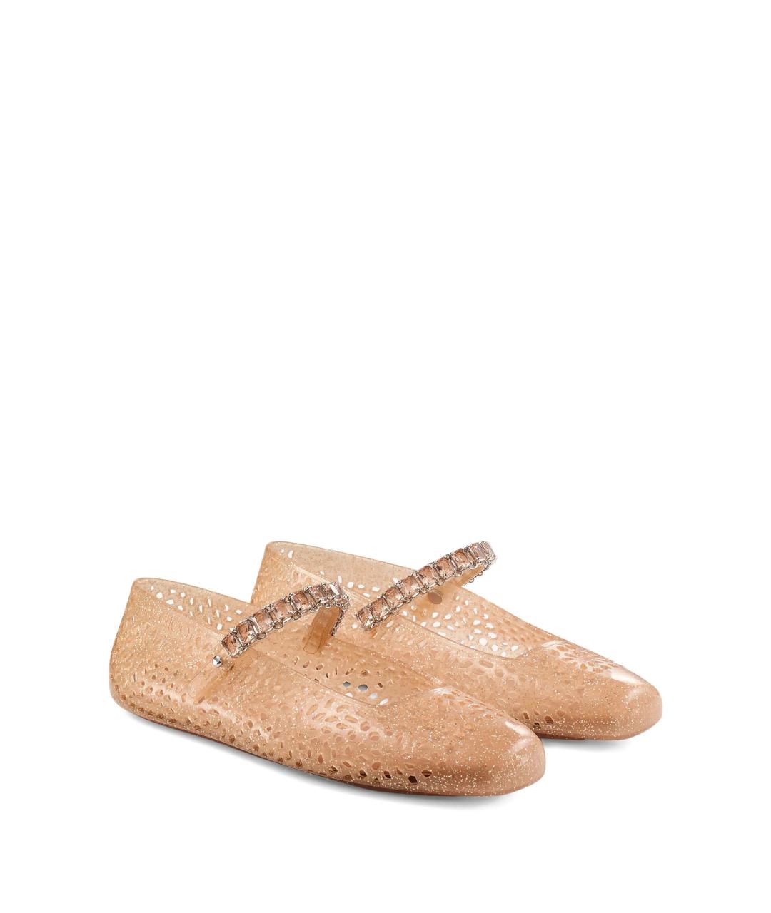 JIMMY CHOO Бежевые резиновые балетки, фото 3