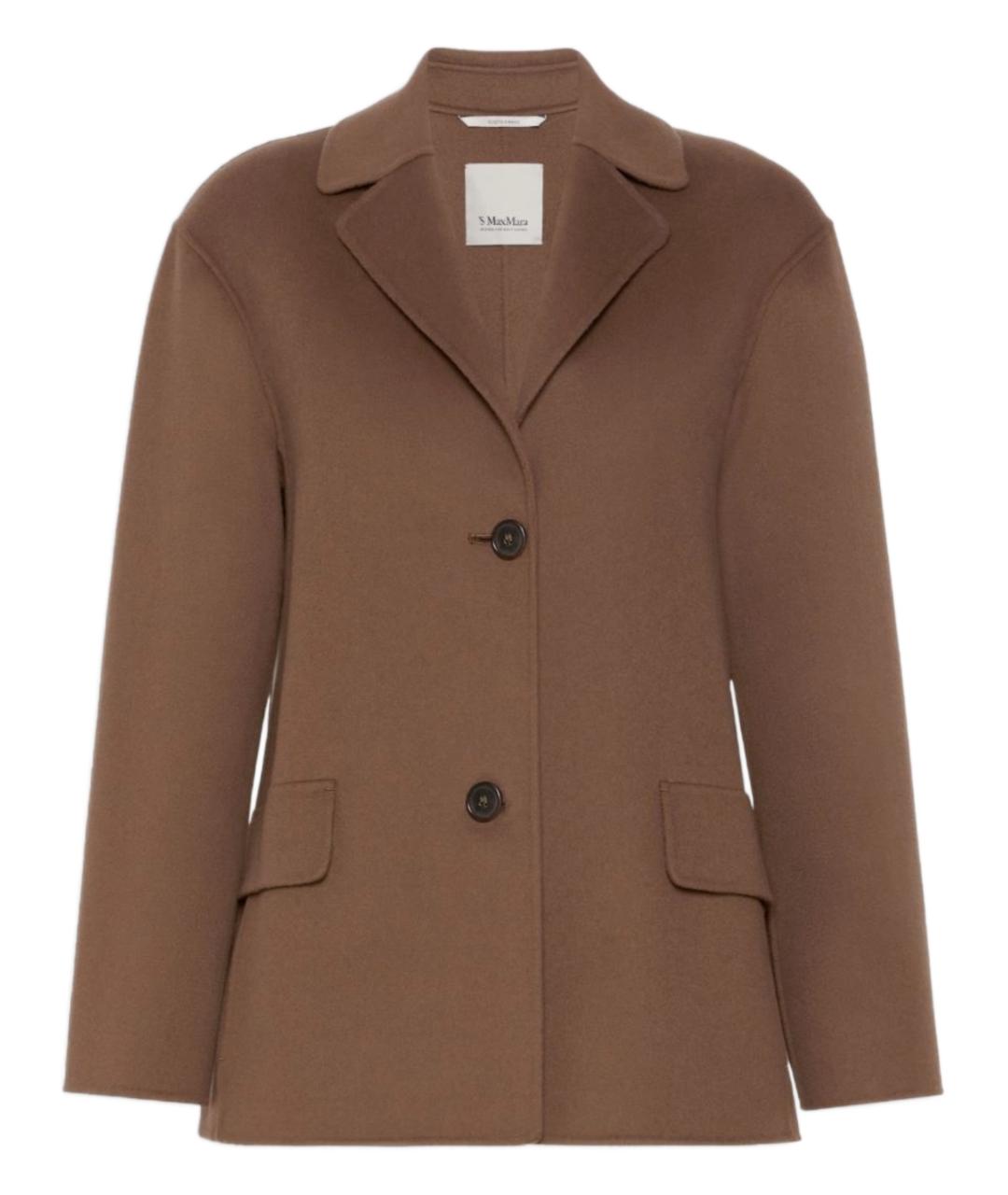 'S MAX MARA Коричневая шерстяная куртка, фото 3