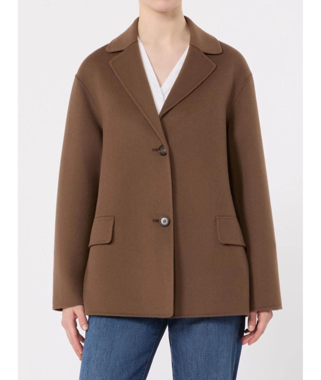 'S MAX MARA Коричневая шерстяная куртка, фото 2