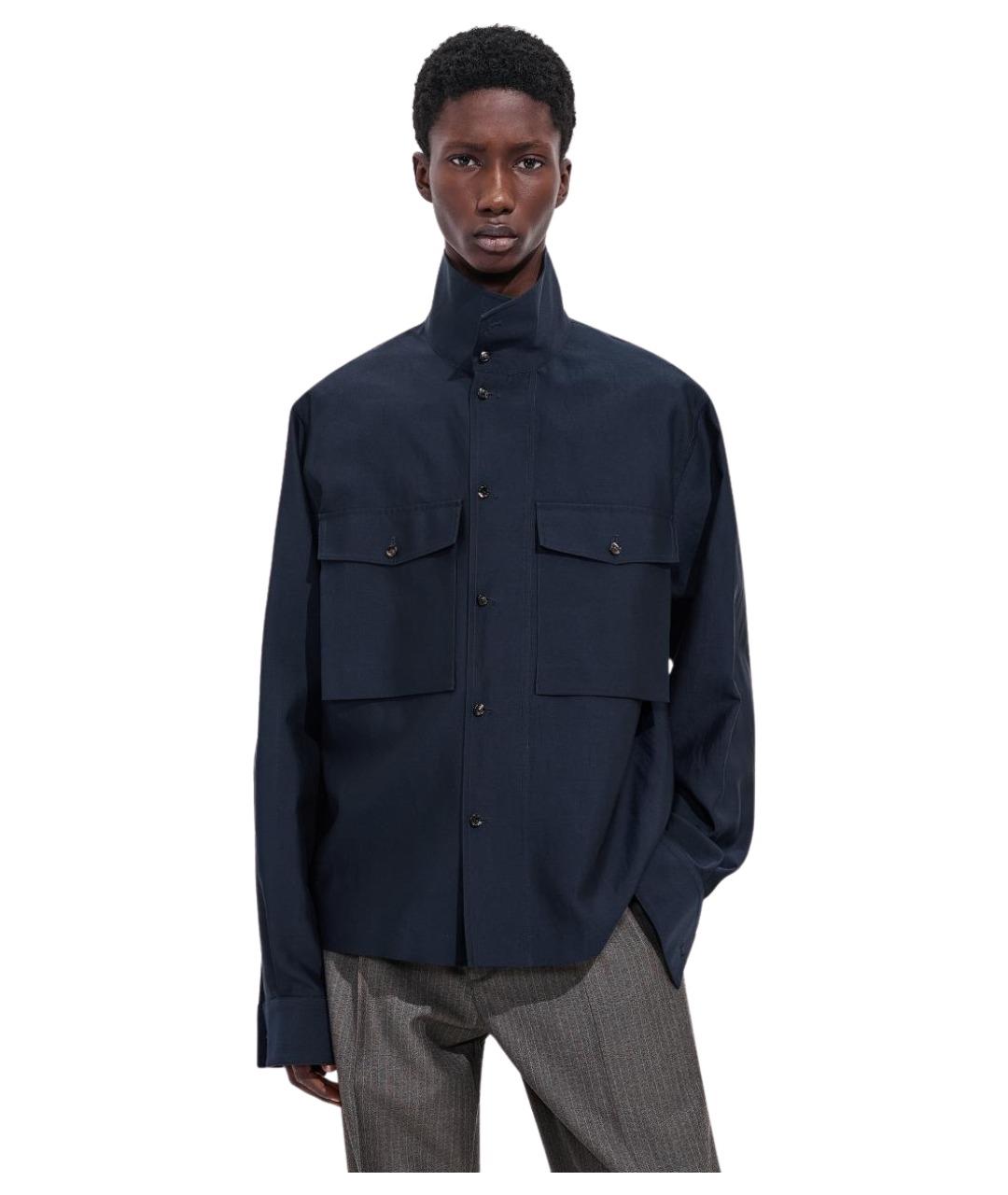 BOTTEGA VENETA Темно-синяя хлопковая куртка, фото 1