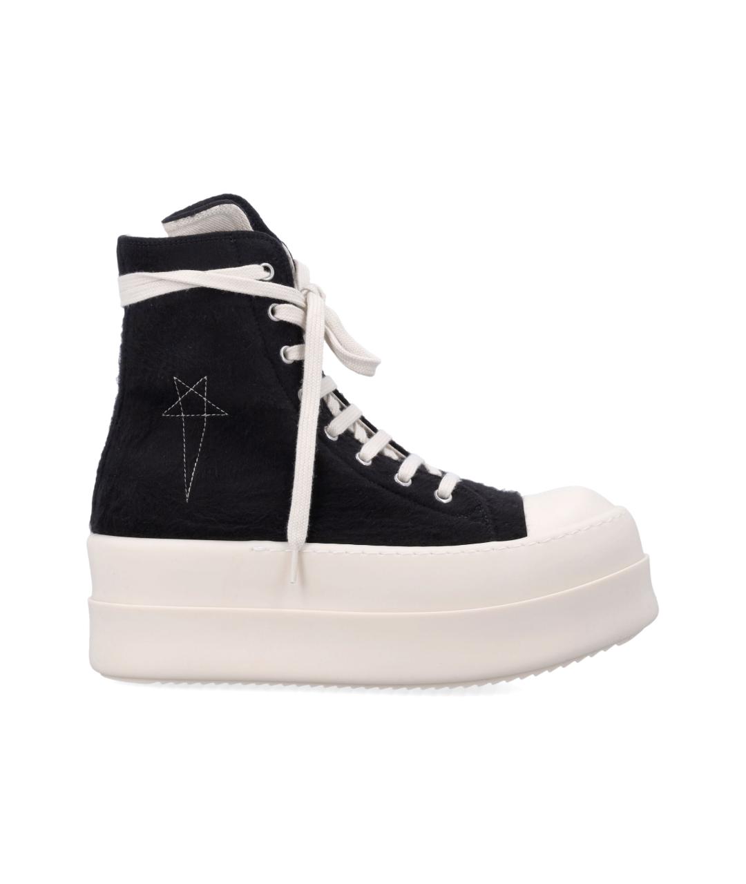 RICK OWENS Черные текстильные кеды, фото 1