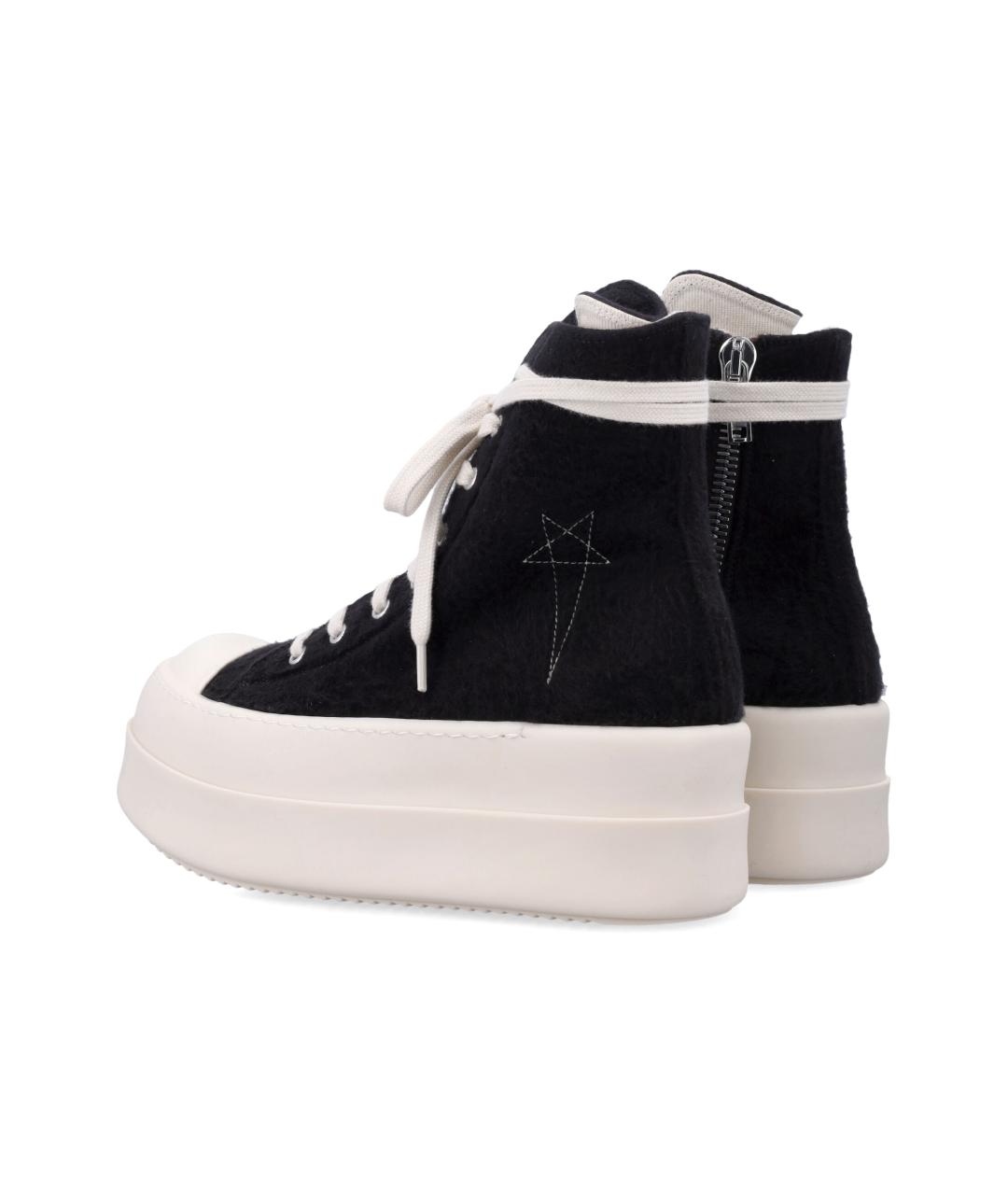 RICK OWENS Черные текстильные кеды, фото 4